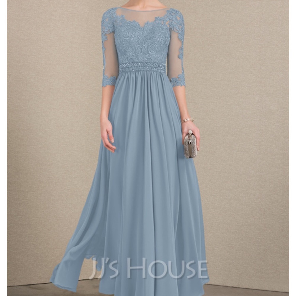Dusty Blue Bridesmaid or Mother of the Bride Dress